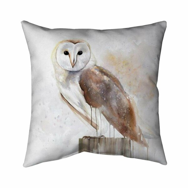 Begin Home Decor 26 x 26 in. Barn Owl-Double Sided Print Indoor Pillow 5541-2626-AN386
